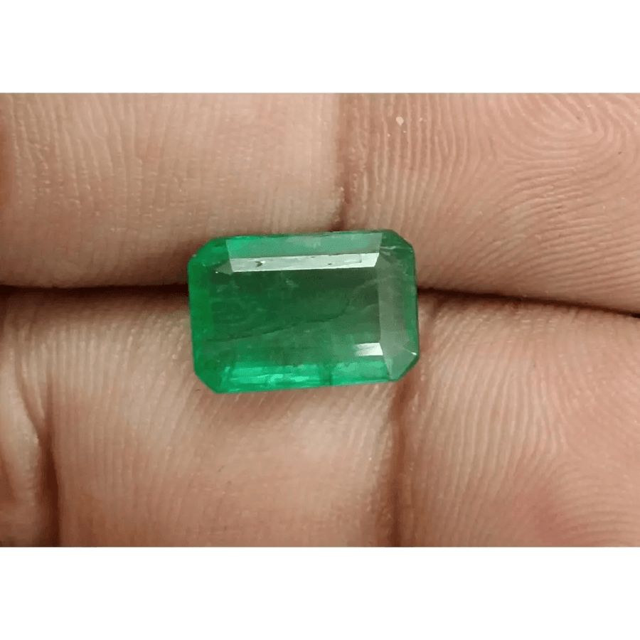 GSI Certified 3.10ct Velvet Green Emerald, 100% Natural Gemstone - SMSGEMS 
