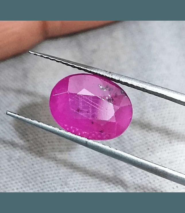 3.12ct Mozambique Ruby Natural Untreated Gemstone GSI Certified - SMSGEMS 