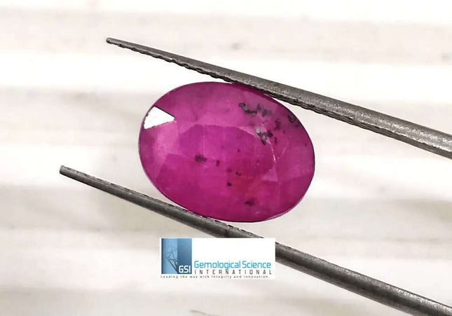 3.12ct Mozambique Ruby Natural Untreated Gemstone GSI Certified - SMSGEMS 