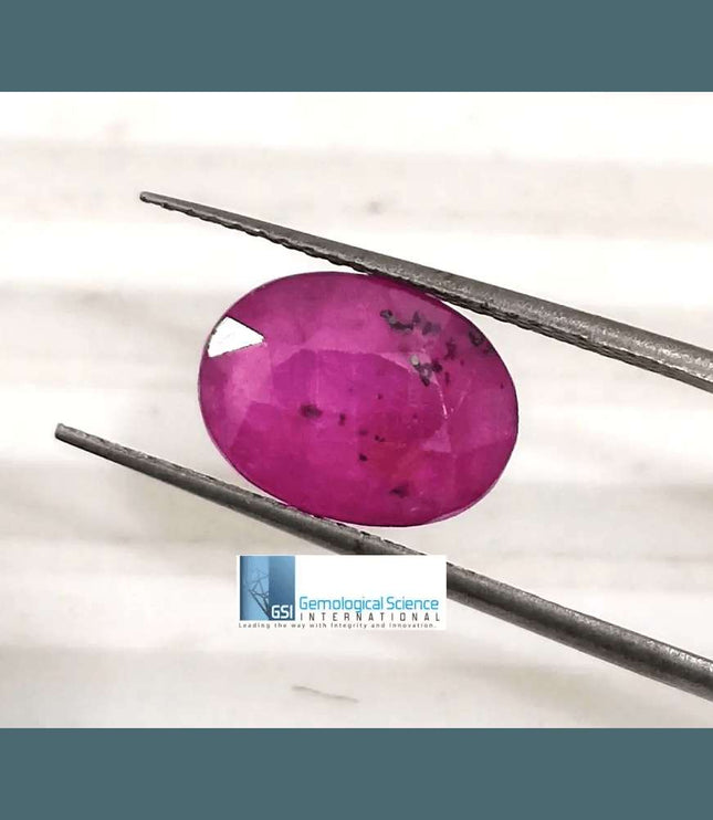 3.12ct Mozambique Ruby Natural Untreated Gemstone GSI Certified - SMSGEMS 