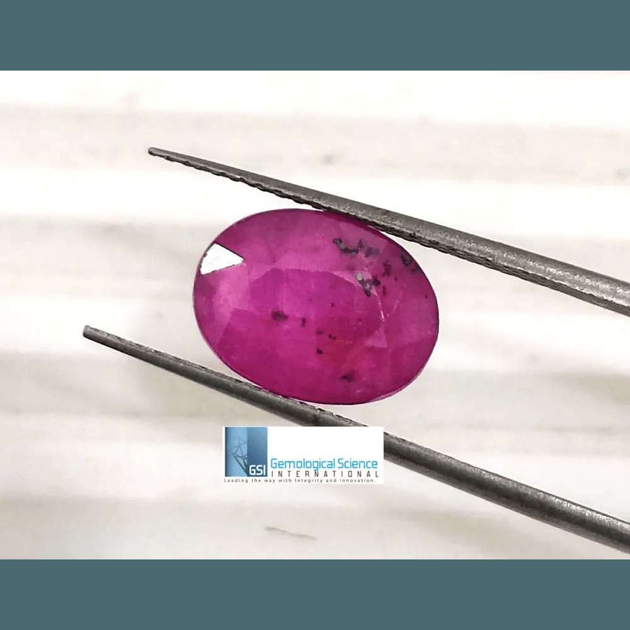 3.12ct Mozambique Ruby Natural Untreated Gemstone GSI Certified - SMSGEMS 