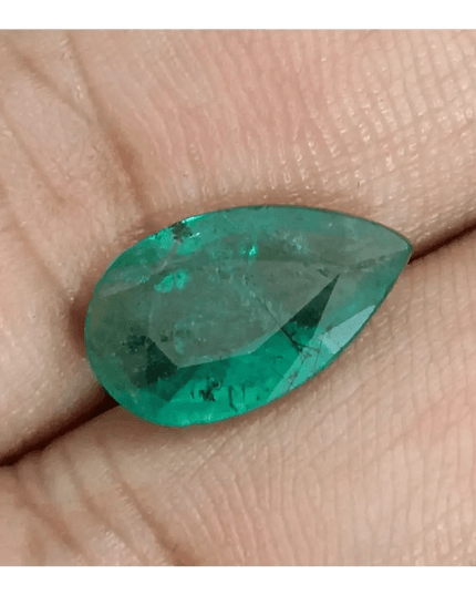 GSI Certified 3.13ct Deep Green Zambian Emerald, 100% Natural Earthmined Gem - SMSGEMS 
