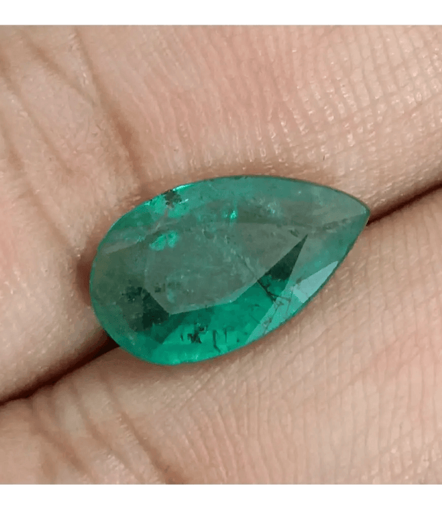 GSI Certified 3.13ct Deep Green Zambian Emerald, 100% Natural Earthmined Gem - SMSGEMS 