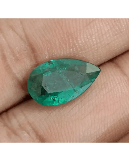 GSI Certified 3.13ct Deep Green Zambian Emerald, 100% Natural Earthmined Gem - SMSGEMS 