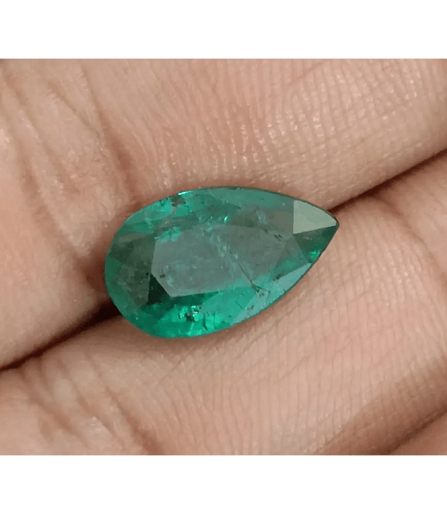 GSI Certified 3.13ct Deep Green Zambian Emerald, 100% Natural Earthmined Gem - SMSGEMS 