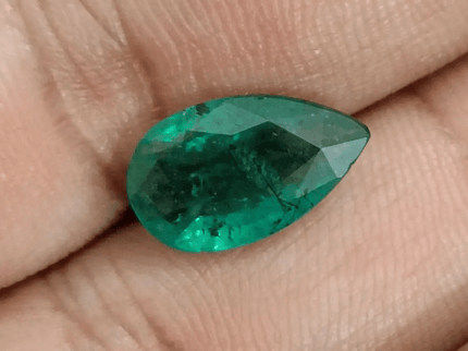 GSI Certified 3.13ct Deep Green Zambian Emerald, 100% Natural Earthmined Gem - SMSGEMS 
