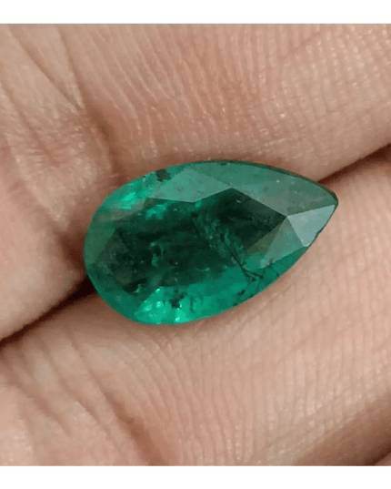 GSI Certified 3.13ct Deep Green Zambian Emerald, 100% Natural Earthmined Gem - SMSGEMS 