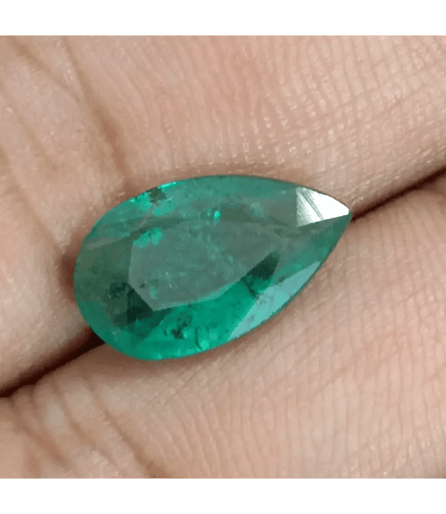 GSI Certified 3.13ct Deep Green Zambian Emerald, 100% Natural Earthmined Gem - SMSGEMS 