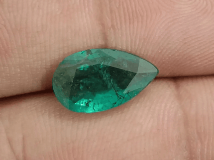 GSI Certified 3.13ct Deep Green Zambian Emerald, 100% Natural Earthmined Gem - SMSGEMS 