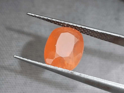 GSI Certified 3.15ct Orange Ceylon Sapphire, Natural Gemstone - SMSGEMS 