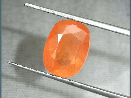 GSI Certified 3.15ct Orange Ceylon Sapphire, Natural Gemstone - SMSGEMS 