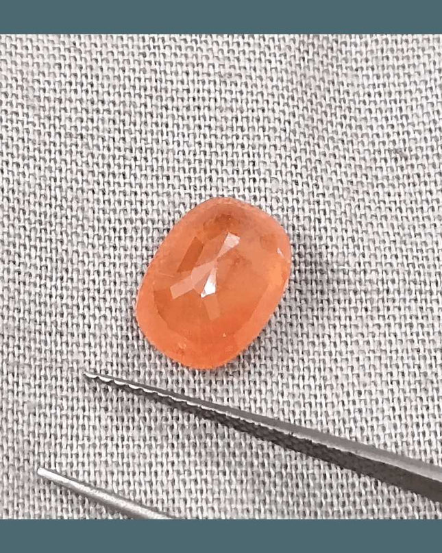 GSI Certified 3.15ct Orange Ceylon Sapphire, Natural Gemstone - SMSGEMS 