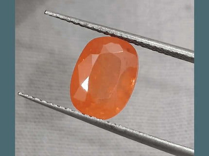 GSI Certified 3.15ct Orange Ceylon Sapphire, Natural Gemstone - SMSGEMS 