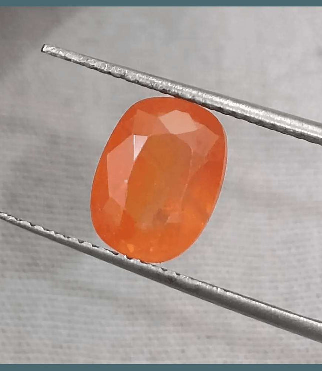 GSI Certified 3.15ct Orange Ceylon Sapphire, Natural Gemstone - SMSGEMS 