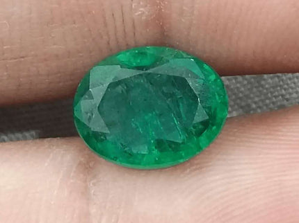 3.19ct Medium Deep Vivid Green Emerald - SMSGEMS 