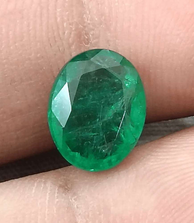 3.19ct Medium Deep Vivid Green Emerald - SMSGEMS 