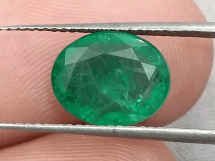 3.19ct Medium Deep Vivid Green Emerald - SMSGEMS 