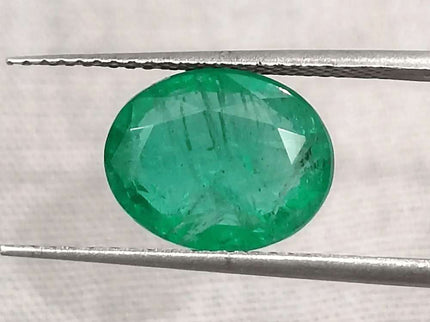3.19ct Medium Deep Vivid Green Emerald - SMSGEMS 