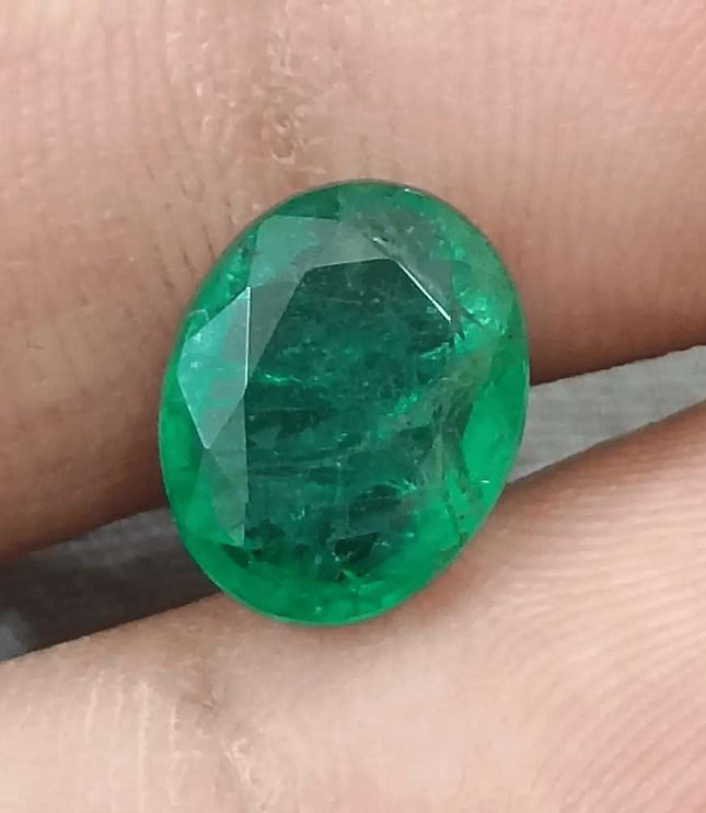 3.19ct Medium Deep Vivid Green Emerald - SMSGEMS 