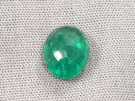 3.19ct Medium Deep Vivid Green Emerald - SMSGEMS 