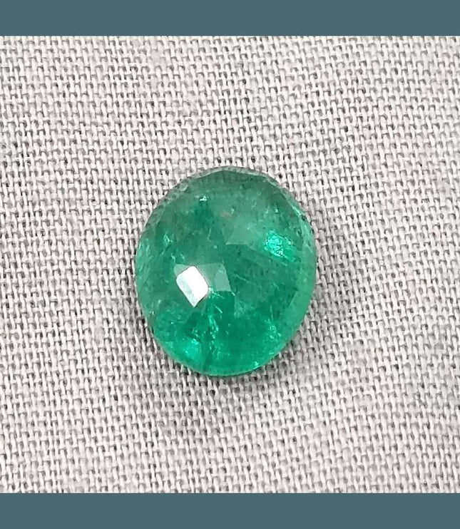 3.19ct Medium Deep Vivid Green Emerald - SMSGEMS 