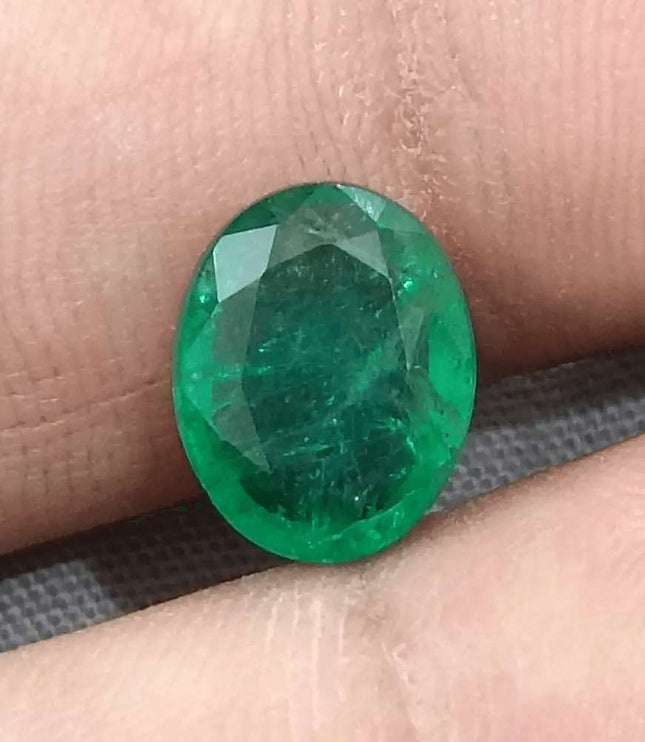 3.19ct Medium Deep Vivid Green Emerald - SMSGEMS 