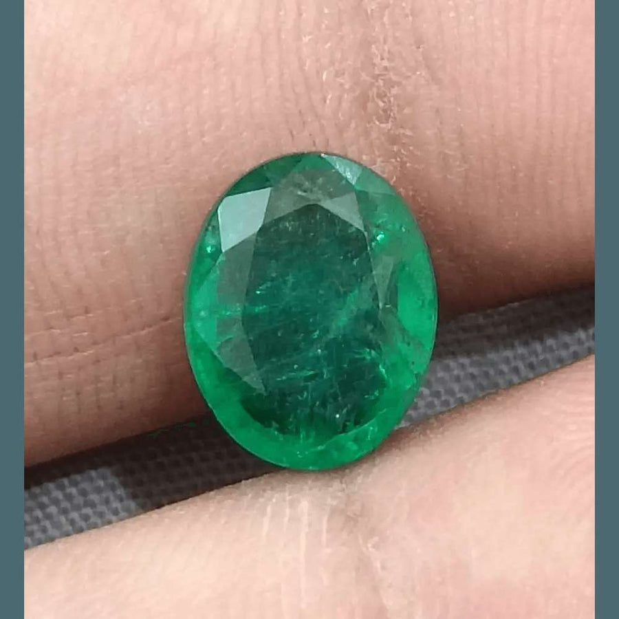 3.19ct Medium Deep Vivid Green Emerald - SMSGEMS 