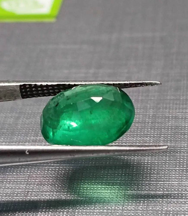 GSI Certified 3.25ct Velvet Green Swat Emerald , 100% Natural Earth Mined Gemstone - SMSGEMS 