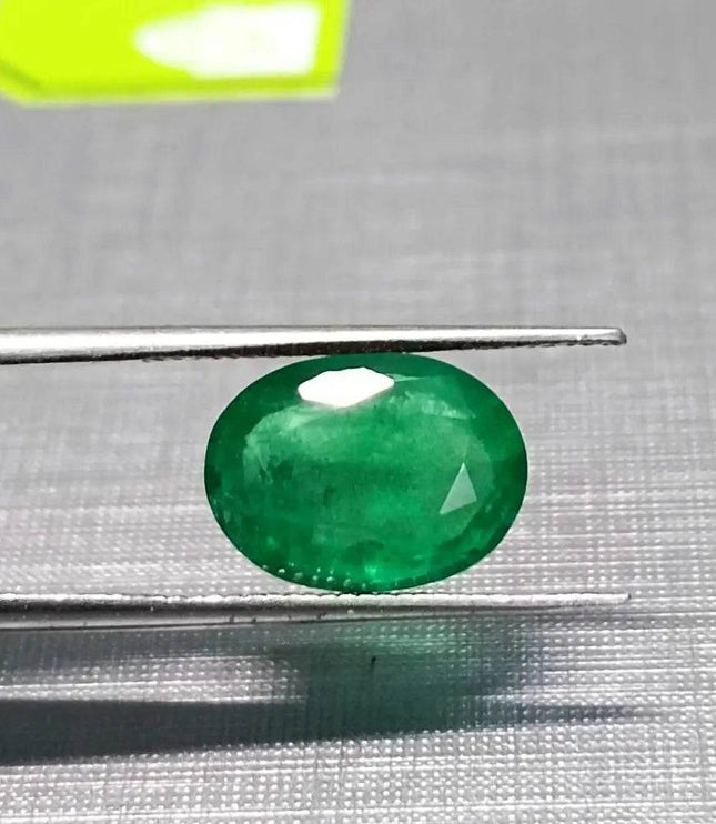 GSI Certified 3.25ct Velvet Green Swat Emerald , 100% Natural Earth Mined Gemstone - SMSGEMS 