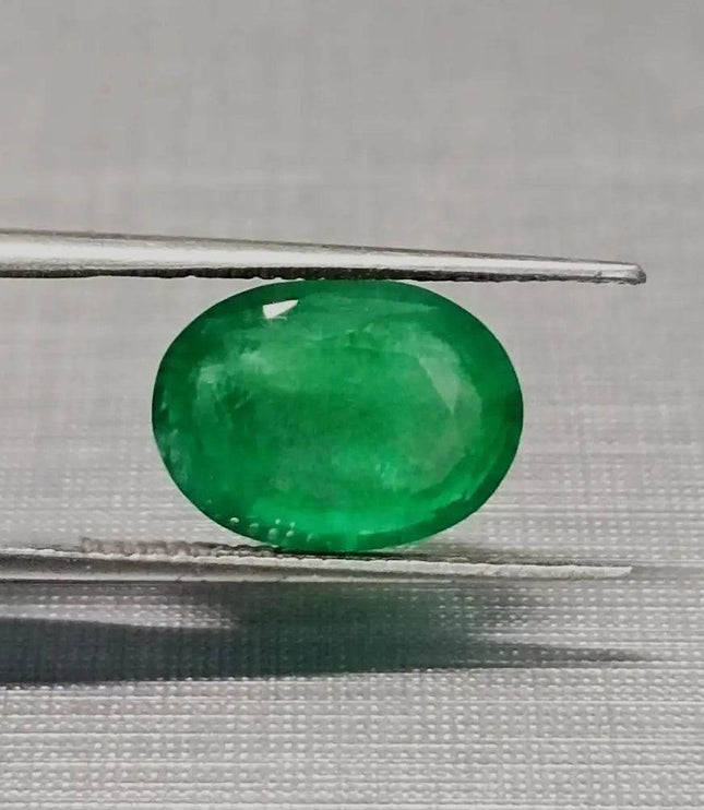 GSI Certified 3.25ct Velvet Green Swat Emerald , 100% Natural Earth Mined Gemstone - SMSGEMS 