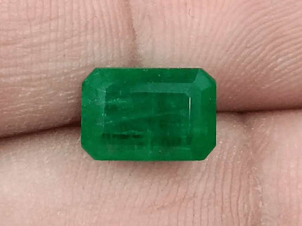 GSI Certified 3.29ct Deep Velvet Green Emerald, Natural Gemstone - SMSGEMS 