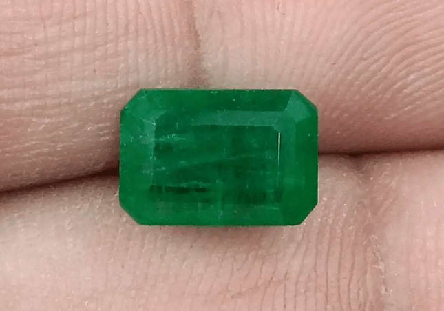 GSI Certified 3.29ct Deep Velvet Green Emerald, Natural Gemstone - SMSGEMS 