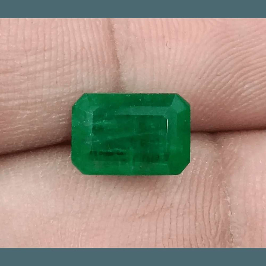 GSI Certified 3.29ct Deep Velvet Green Emerald, Natural Gemstone - SMSGEMS 