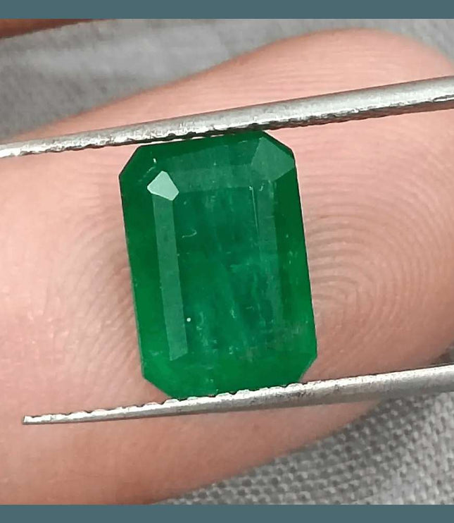 GSI Certified 3.29ct Deep Velvet Green Emerald, Natural Gemstone - SMSGEMS 