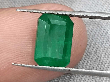 GSI Certified 3.29ct Deep Velvet Green Emerald, Natural Gemstone - SMSGEMS 