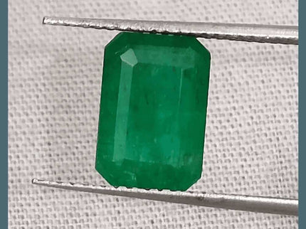 GSI Certified 3.29ct Deep Velvet Green Emerald, Natural Gemstone - SMSGEMS 