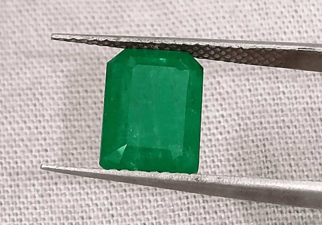 GSI Certified 3.29ct Deep Velvet Green Emerald, Natural Gemstone - SMSGEMS 