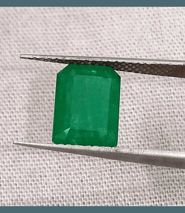 GSI Certified 3.29ct Deep Velvet Green Emerald, Natural Gemstone - SMSGEMS 