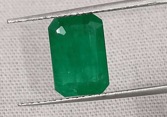 GSI Certified 3.29ct Deep Velvet Green Emerald, Natural Gemstone - SMSGEMS 