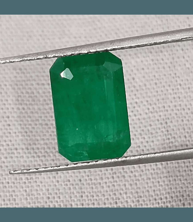 GSI Certified 3.29ct Deep Velvet Green Emerald, Natural Gemstone - SMSGEMS 