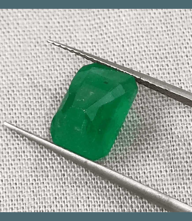 GSI Certified 3.29ct Deep Velvet Green Emerald, Natural Gemstone - SMSGEMS 