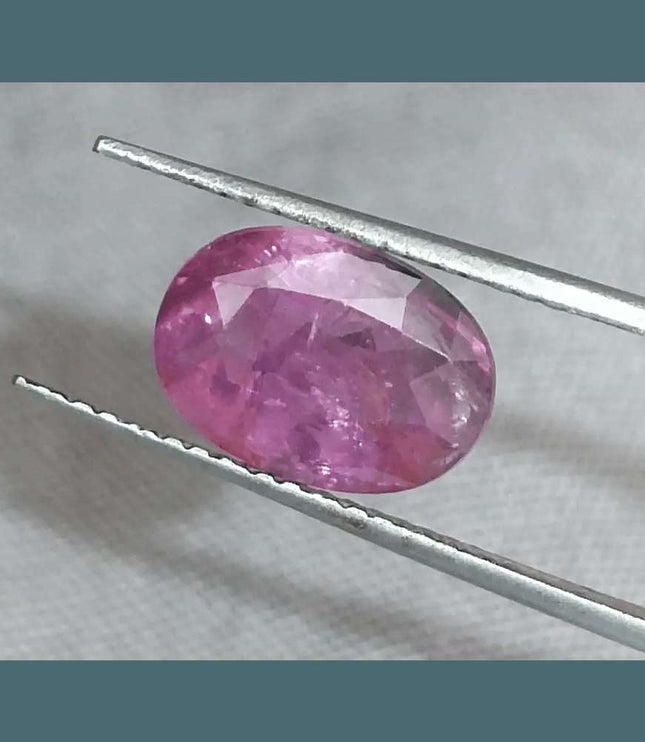 3.29ct GSI Certified Pink Purple Ceylon Sapphire - SMSGEMS 