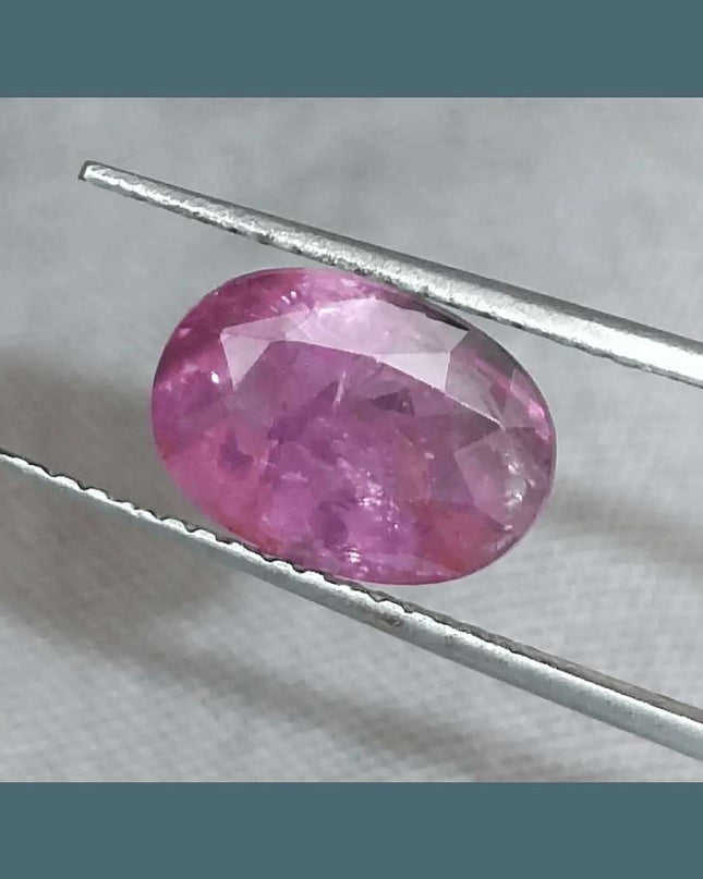 3.29ct GSI Certified Pink Purple Ceylon Sapphire - SMSGEMS 