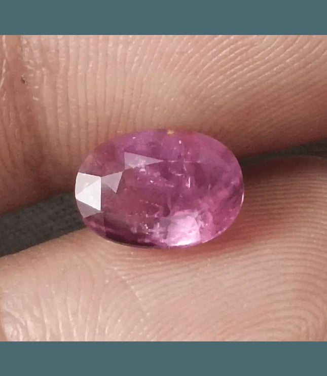 3.29ct GSI Certified Pink Purple Ceylon Sapphire - SMSGEMS 