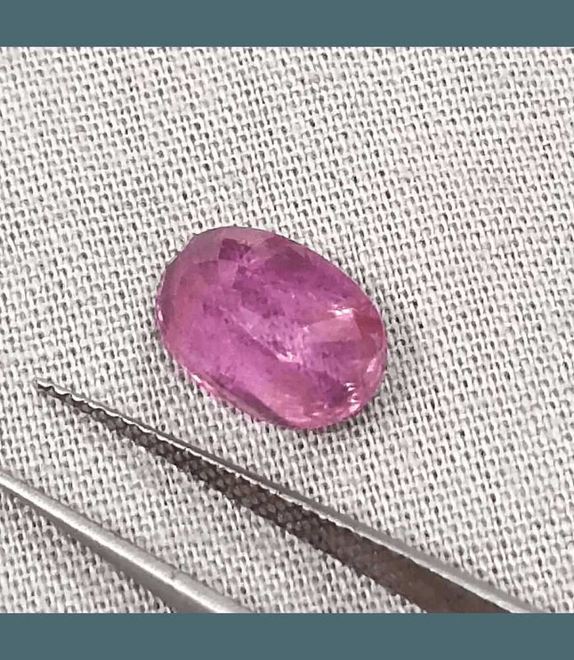 3.29ct GSI Certified Pink Purple Ceylon Sapphire - SMSGEMS 