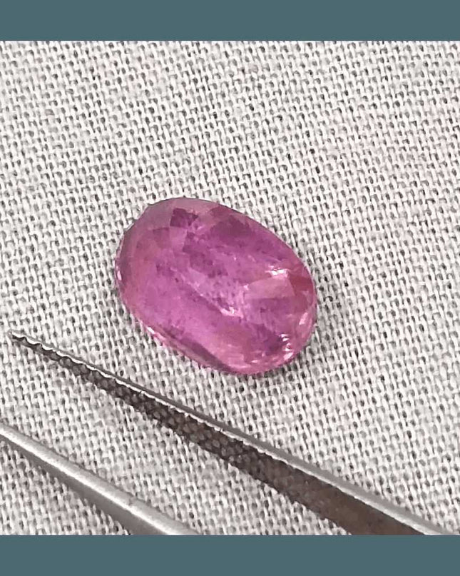 3.29ct GSI Certified Pink Purple Ceylon Sapphire - SMSGEMS 