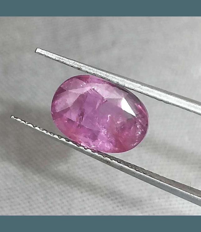 3.29ct GSI Certified Pink Purple Ceylon Sapphire - SMSGEMS 