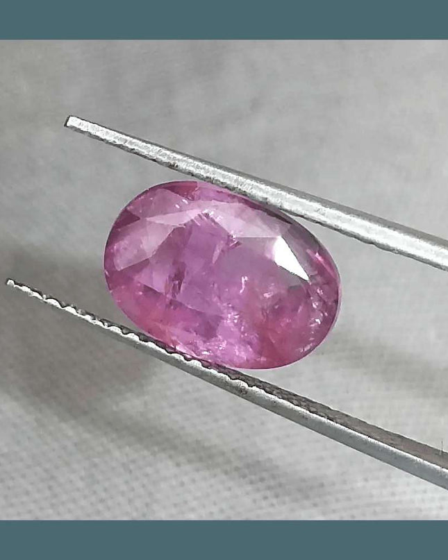 3.29ct GSI Certified Pink Purple Ceylon Sapphire - SMSGEMS 