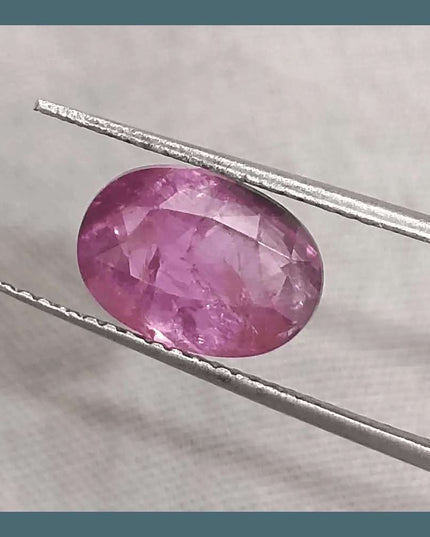 3.29ct GSI Certified Pink Purple Ceylon Sapphire - SMSGEMS 