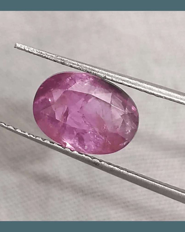 3.29ct GSI Certified Pink Purple Ceylon Sapphire - SMSGEMS 